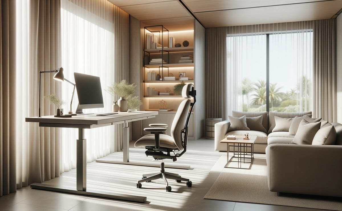 Tendances du bureau à domicile 2024 avec bureaux assis-debout